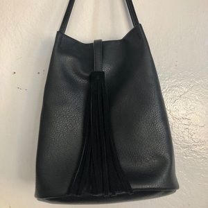 Vegan leather fringe bag